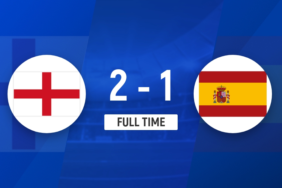 半场-英格兰2-1西班牙 亚马尔闪击戈登破门凯恩建功费兰失两单刀