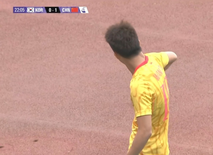 先下一城！王钰栋单刀破门+马竞战舞庆祝，U23国足1-0领先韩国